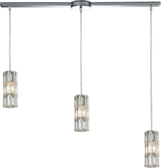 Cynthia 3 Light Pendant In Polished Chrome and Clear K9 Crystal