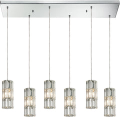 Cynthia 6 Light Pendant In Polished Chrome and Clear K9 Crystal