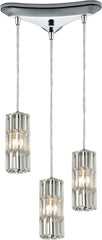 Cynthia 3 Light Pendant In Polished Chrome and Clear K9 Crystal