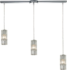 Cynthia 3 Light Pendant In Polished Chrome and Clear K9 Crystal