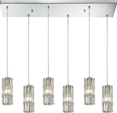 Cynthia 6 Light Pendant In Polished Chrome and Clear K9 Crystal