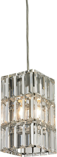 Cynthia 1 Light Pendant In Polished Chrome and Clear K9 Crystal