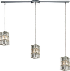 Cynthia 3 Light Pendant In Polished Chrome and Clear K9 Crystal