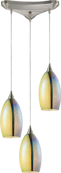 Horizon 3 Light Pendant In Satin Nickel