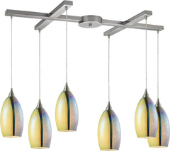 Horizon 6 Light Pendant In Satin Nickel