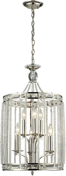 Aubree 3+3 Light Pendant In Polished Nickel