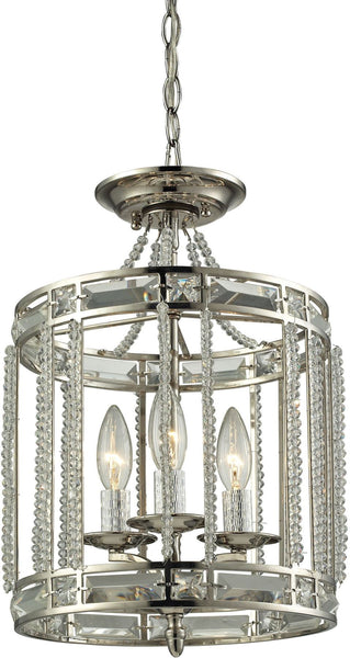 Aubree 3 Light Pendant In Polished Nickel