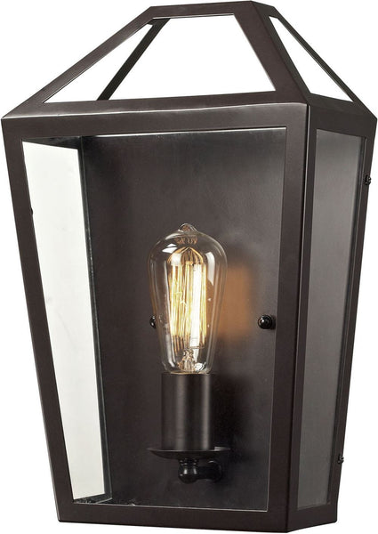 Alanna 1 Light Wall Sconce In Oil Rubbed Bronze and Clear Glass
