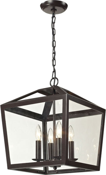 Alanna 4 Light Semi Flush In Oil Rubbed Bronze and Clear Glass