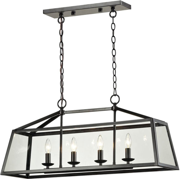 Alanna 4 Light Pendant In Oil Rubbed Bronze and Clear Glass