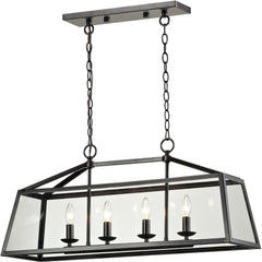 Alanna 4 Light Pendant In Oil Rubbed Bronze and Clear Glass