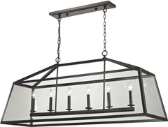Alanna 6 Light Pendant In Oil Rubbed Bronze and Clear Glass