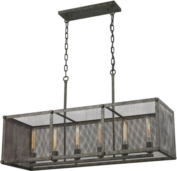 Perry 6 Light Island In Malted Rust