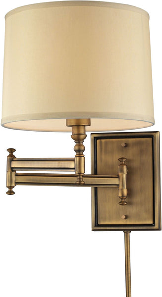 Swingarms 1 Light Swingarm Sconce In Brushed Antique Brass