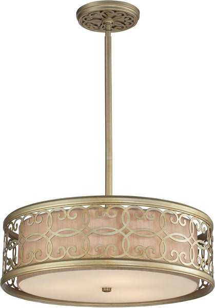 Santa Monica 3 Light Pendant In Aged Silver