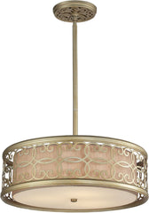 Santa Monica 3 Light Pendant In Aged Silver