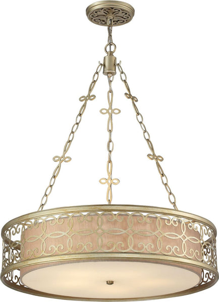 Santa Monica 5 Light Pendant In Aged Silver