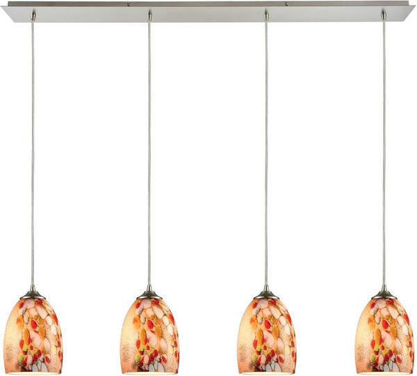 Garden Breeze 4 Light Linear Pendant In Satin Nickel