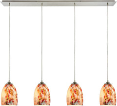 Garden Breeze 4 Light Linear Pendant In Satin Nickel