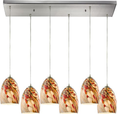 Garden Breeze 6 Light Pendant In Satin Nickel