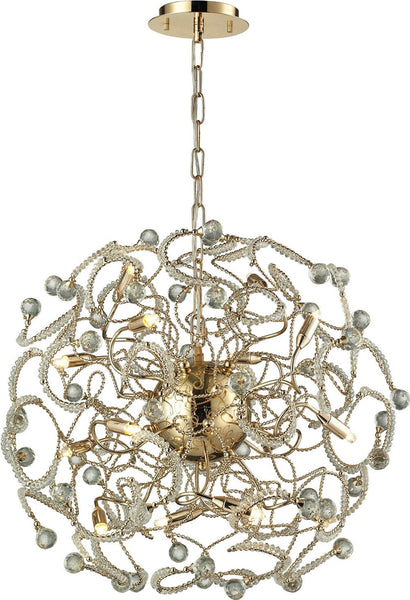 Zebula 12 Light Chandelier In Polished Gold