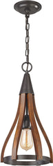 Wood Arches 1 Light Pendant In Oil Rubbed Bronze