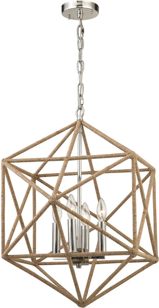 Exitor 4 Light Chandelier In Polished Nickel