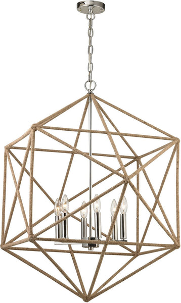 Exitor 6 Light Chandelier In Polished Nickel