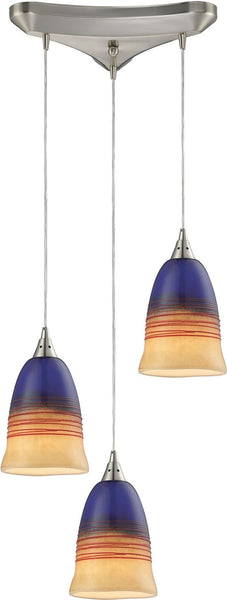 Canyon 3 Light Pendant In Satin Nickel