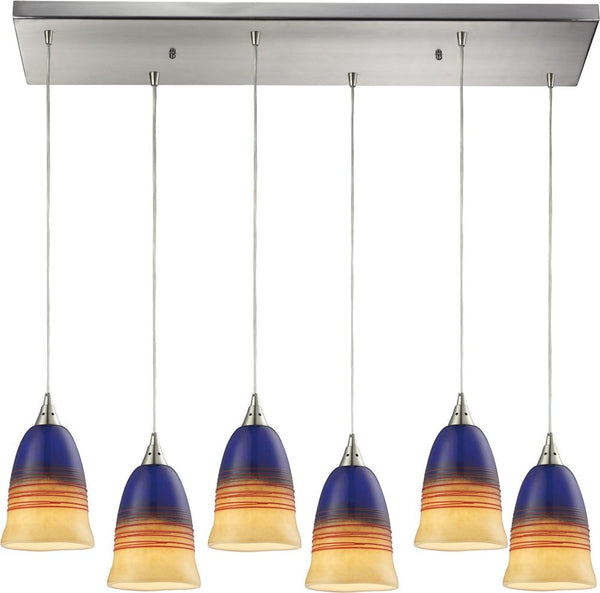 Canyon 6 Light Pendant In Satin Nickel