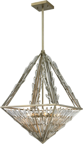 Viva Natura 6 Light Pendant In Aged Silver