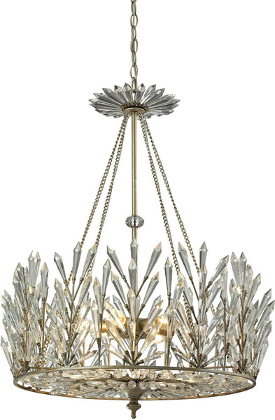 Viva Natura 6 Light Chandelier In Aged Silver