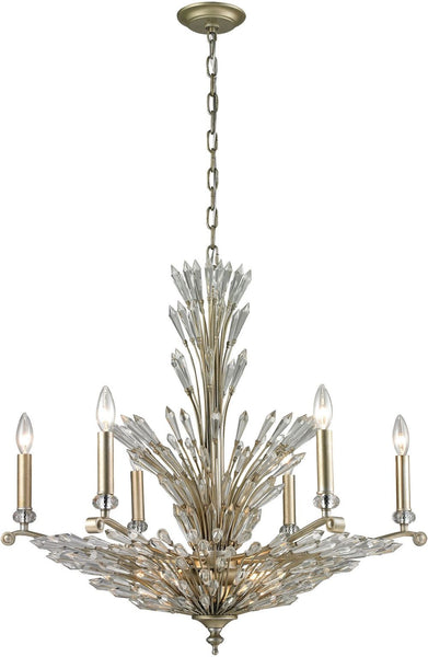 Viva Natura 9 Light Chandelier In Aged Silver