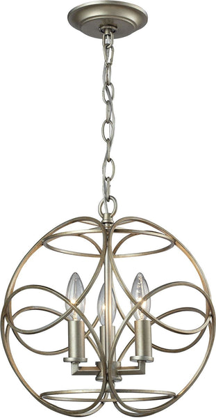 Chandette 3 Light Pendant In Aged Silver