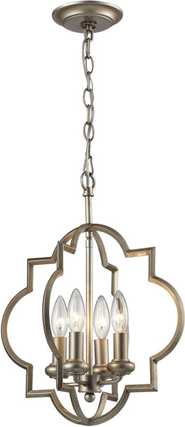 Chandette 4 Light Pendant In Aged Silver