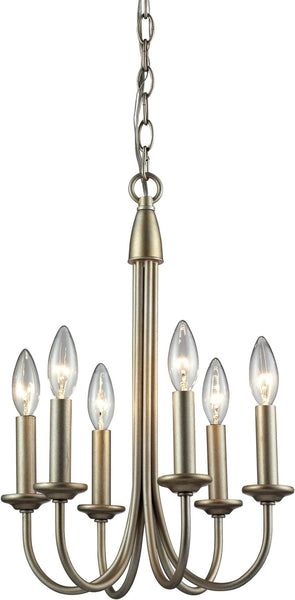 Chandette 6 Light Chandelier In Aged Silver