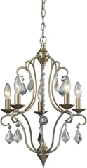 Chandette 5 Light Chandelier In Aged Silver