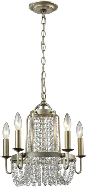 Chandette 5 Light Chandelier In Aged Silver