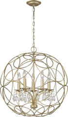 Chandette 5 Light Chandelier In Aged Silver