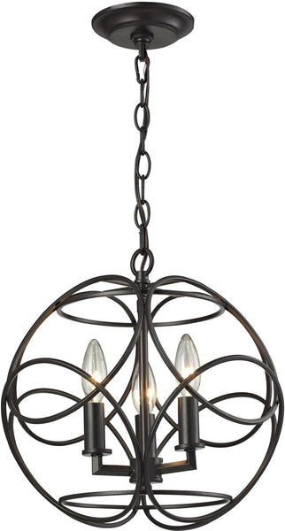 Chandette 3 Light Pendant In Oil Rubbed Bronze