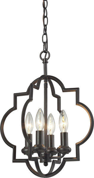 Chandette 4 Light Pendant In Oil Rubbed Bronze