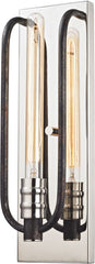 Continuum 1 Light Wall Sconce In Silvered Graphite With Polished Nickel Accents