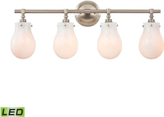 Jaelyn 4 Light Led Vanity In Brushed Nickel