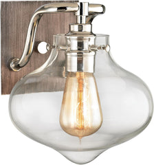 Kelsey 1 Light Vanity In Weathered Zinc With Polished Nickel Accents
