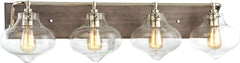 Kelsey 4 Light Vanity In Weathered Zinc With Polished Nickel Accents