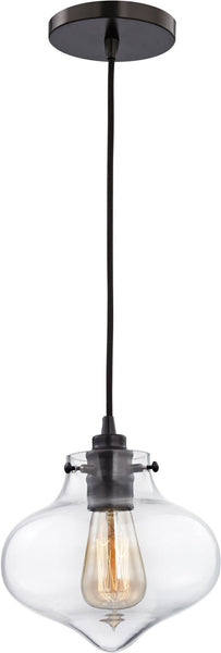 Kelsey 1 Light Pendant In Oil Rubbed Bronze and Clear Glass
