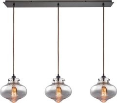 Kelsey 3 Light Pendant In Oil Rubbed Bronze and Mercury Glass