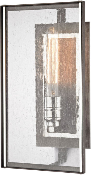 Ridgeview 1 Light Wall Sconce In Weathered Zinc With Polished Nickel Accents