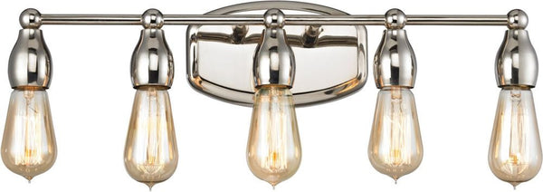 Vernon 5 Light Vanity In Polished Nickel