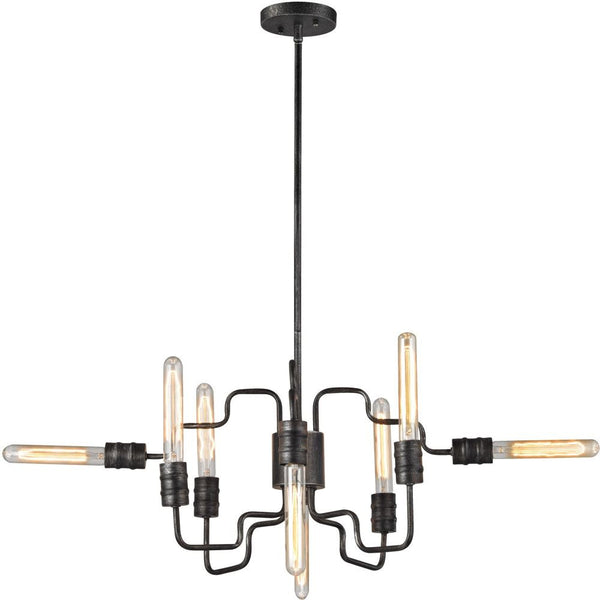 Transit 8 Light Chandelier In Silvered Graphite
